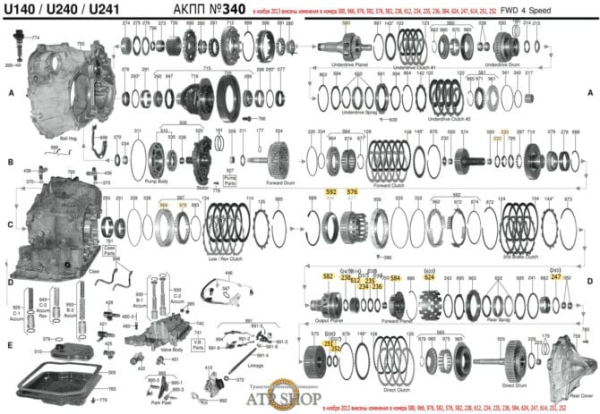 Особенности обслуживания и ремонта АКПП u140f (u140e и u240e)