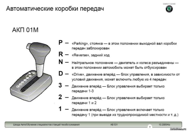 Как управлять автоматической коробкой передач